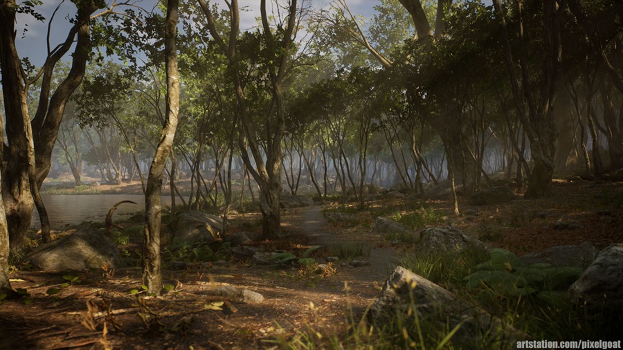 UE素材 虚拟引擎森林树木山地岩石3D模型 Unreal Engine – Leaf Tree Forest Biome , sucaiwan.com
