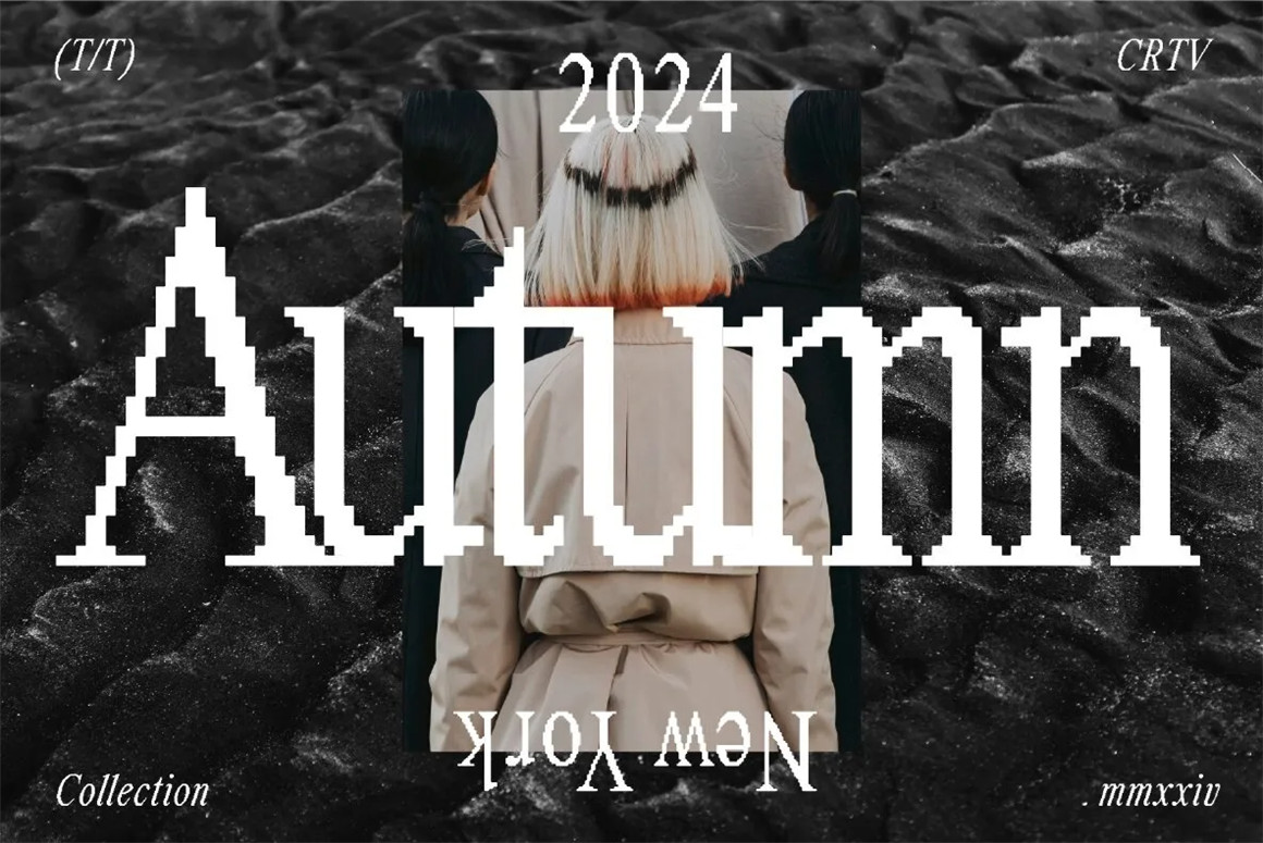 英文字体：4款复古像素罗马风衬线英文标题logo排版装饰西文字体 Retro Pixel Font TT New Pixel 设计素材 sucaiwan.com