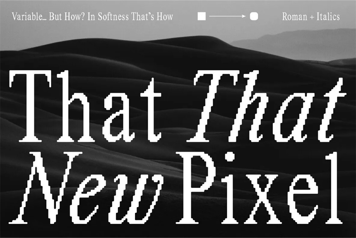 英文字体：4款复古像素罗马风衬线英文标题logo排版装饰西文字体 Retro Pixel Font TT New Pixel 设计素材 sucaiwan.com