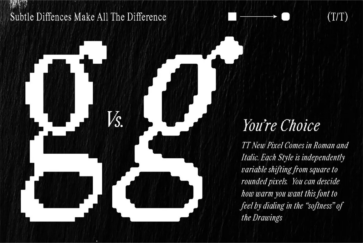 英文字体：4款复古像素罗马风衬线英文标题logo排版装饰西文字体 Retro Pixel Font TT New Pixel 设计素材 sucaiwan.com