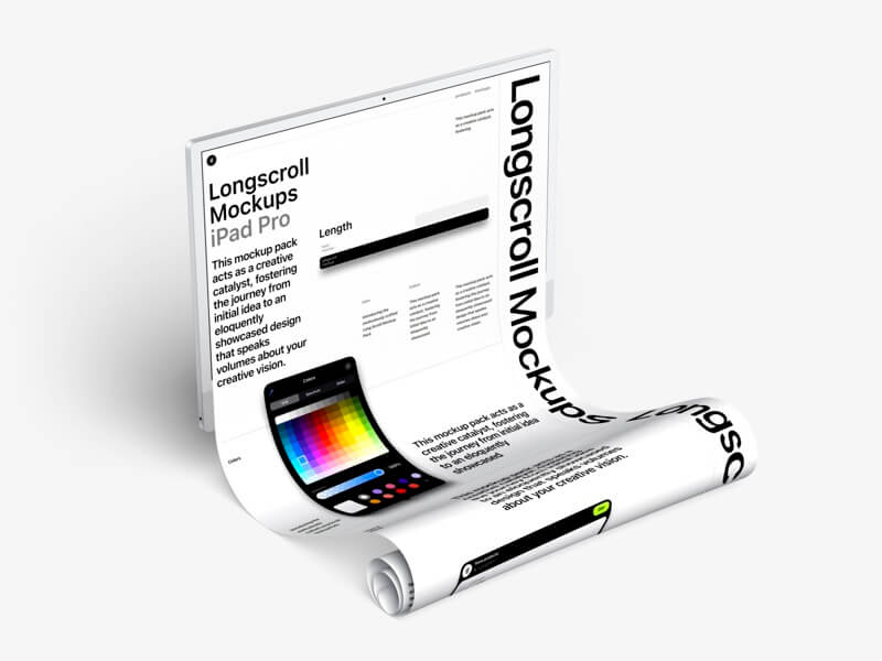 8款创意苹果iMac 24一体机电脑长卷模型PS贴图样机模板素材 iMac 24 inch Longscroll Mockups 样机素材 sucaiwan.com