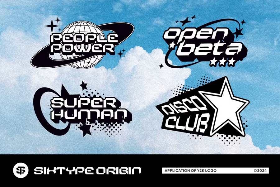 未来科幻海报徽标设计y2k装饰英文字体安装包 Sixtype Origin Font 设计素材 第2张-素材湾丨精选海外优质设计素材资源 未来科幻海报徽标设计y2k装饰英文字体安装包 Sixtype Origin Font 设计素材 sucaiwan.com