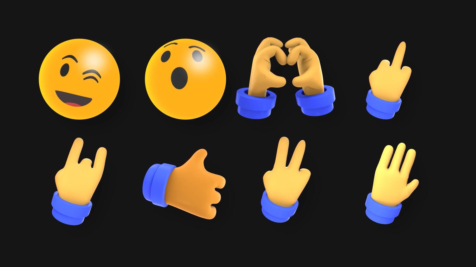 FCPX插件：51款趣味卡通现代3D表情包emoji符号图标演示动画套装 , sucaiwan.com