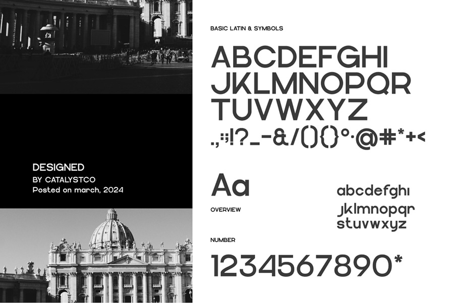 现代时尚几何风格海报杂志标题LOGO标识设计PSAI无衬线英文字体安装包 Mojika Font 设计素材 sucaiwan.com