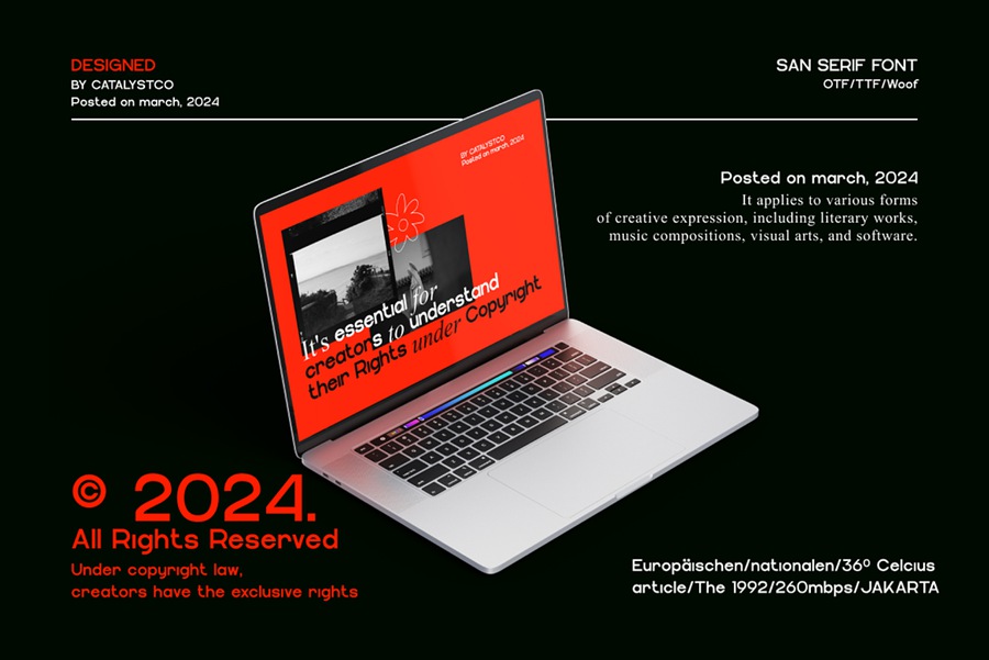 现代时尚几何风格海报杂志标题LOGO标识设计PSAI无衬线英文字体安装包 Mojika Font 设计素材 sucaiwan.com