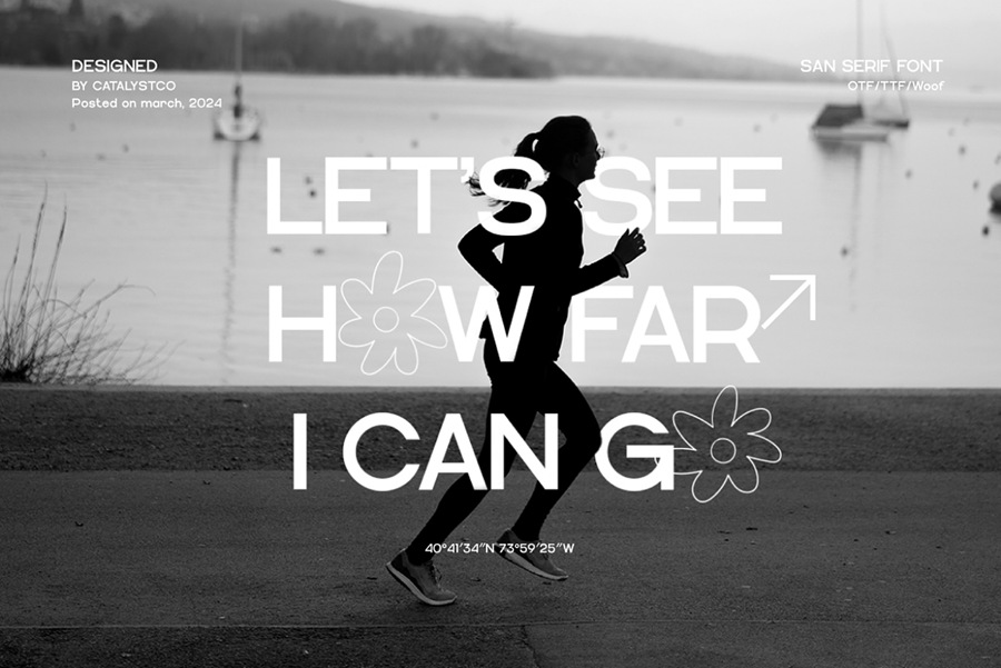 现代时尚几何风格海报杂志标题LOGO标识设计PSAI无衬线英文字体安装包 Mojika Font 设计素材 sucaiwan.com