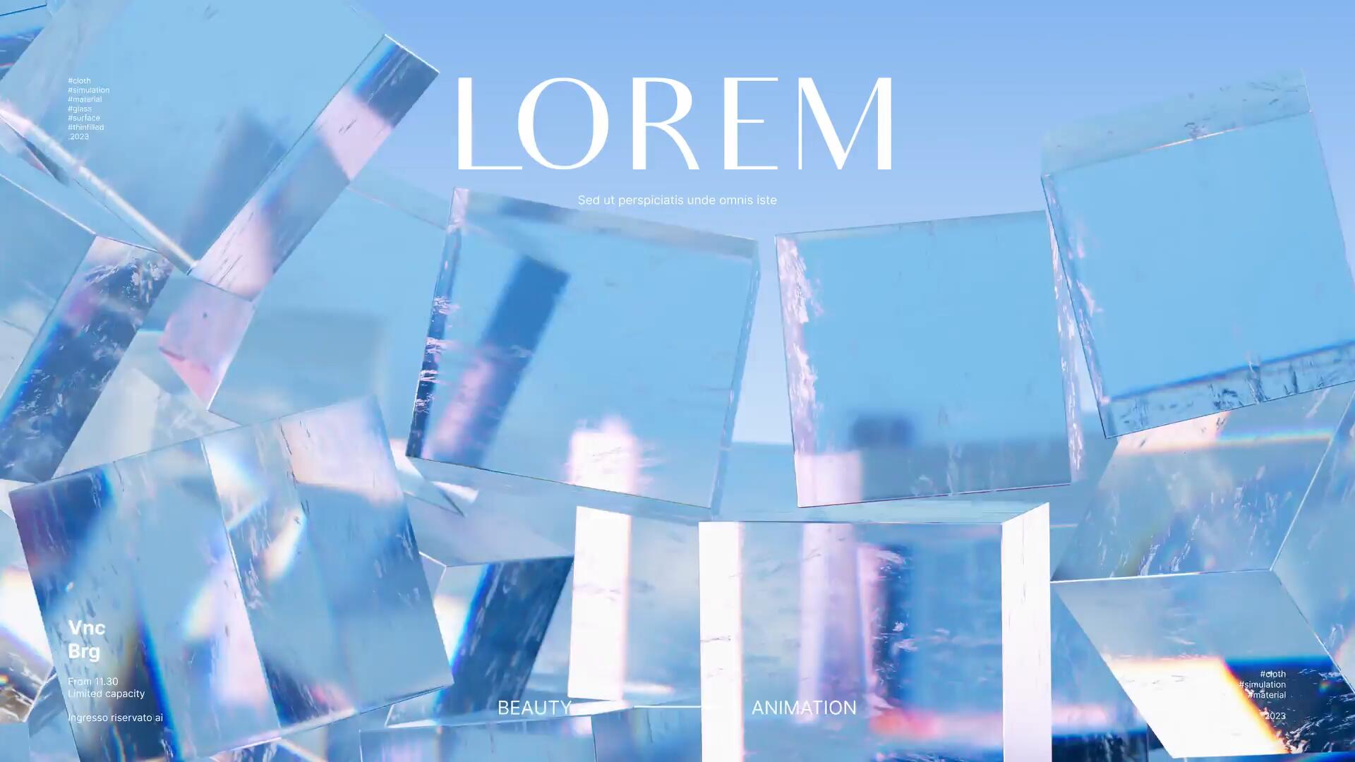 AE/PR/FCPX/达芬奇模板：抽象几何冰块文字标题排版液态3D背景场景动画 , sucaiwan.com