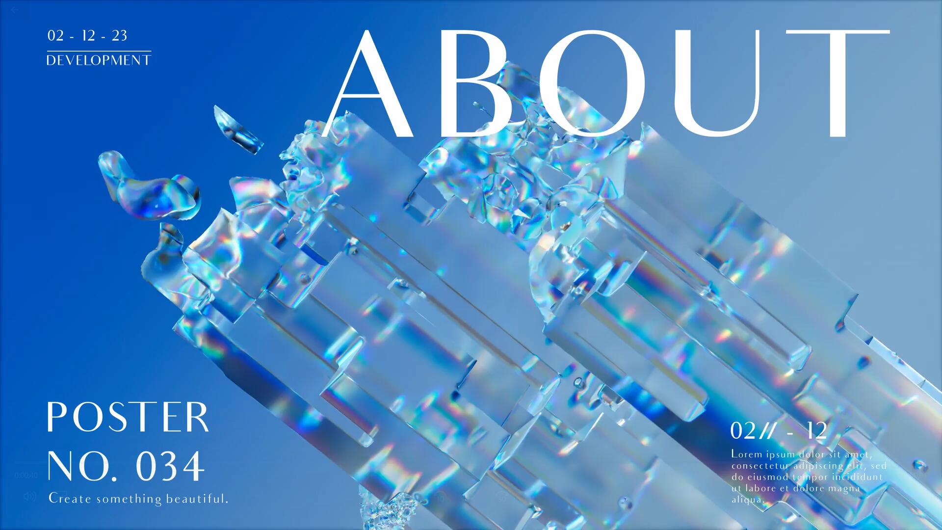 AE/PR/FCPX/达芬奇模板：抽象几何冰块文字标题排版液态3D背景场景动画 , sucaiwan.com