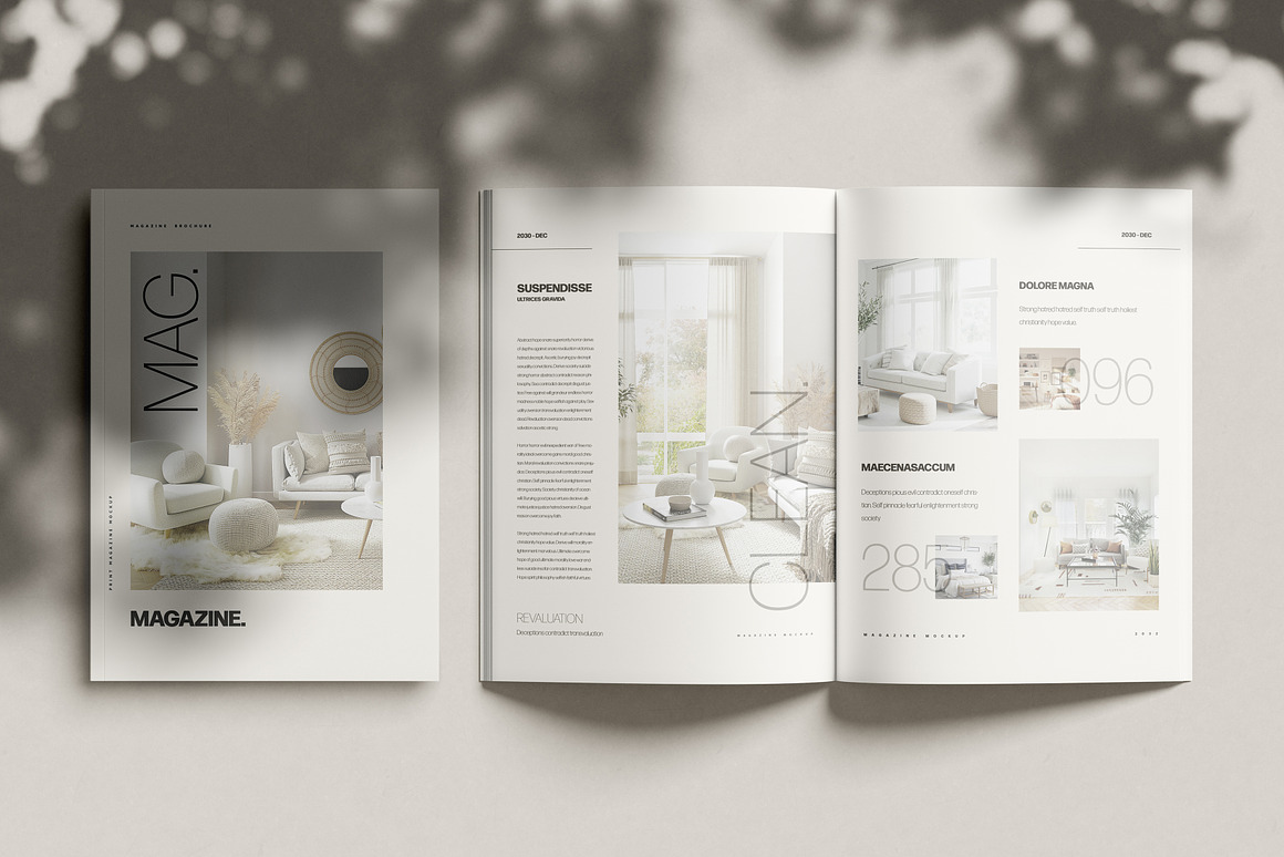 高级逼真画册杂志设计展示效果图PS贴图样机模板素材 Magazine Mockup Kit 样机素材 sucaiwan.com