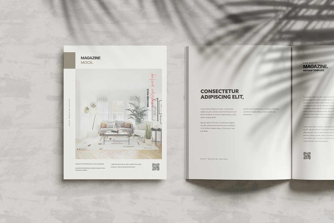 高级逼真画册杂志设计展示效果图PS贴图样机模板素材 Magazine Mockup Kit 样机素材 sucaiwan.com