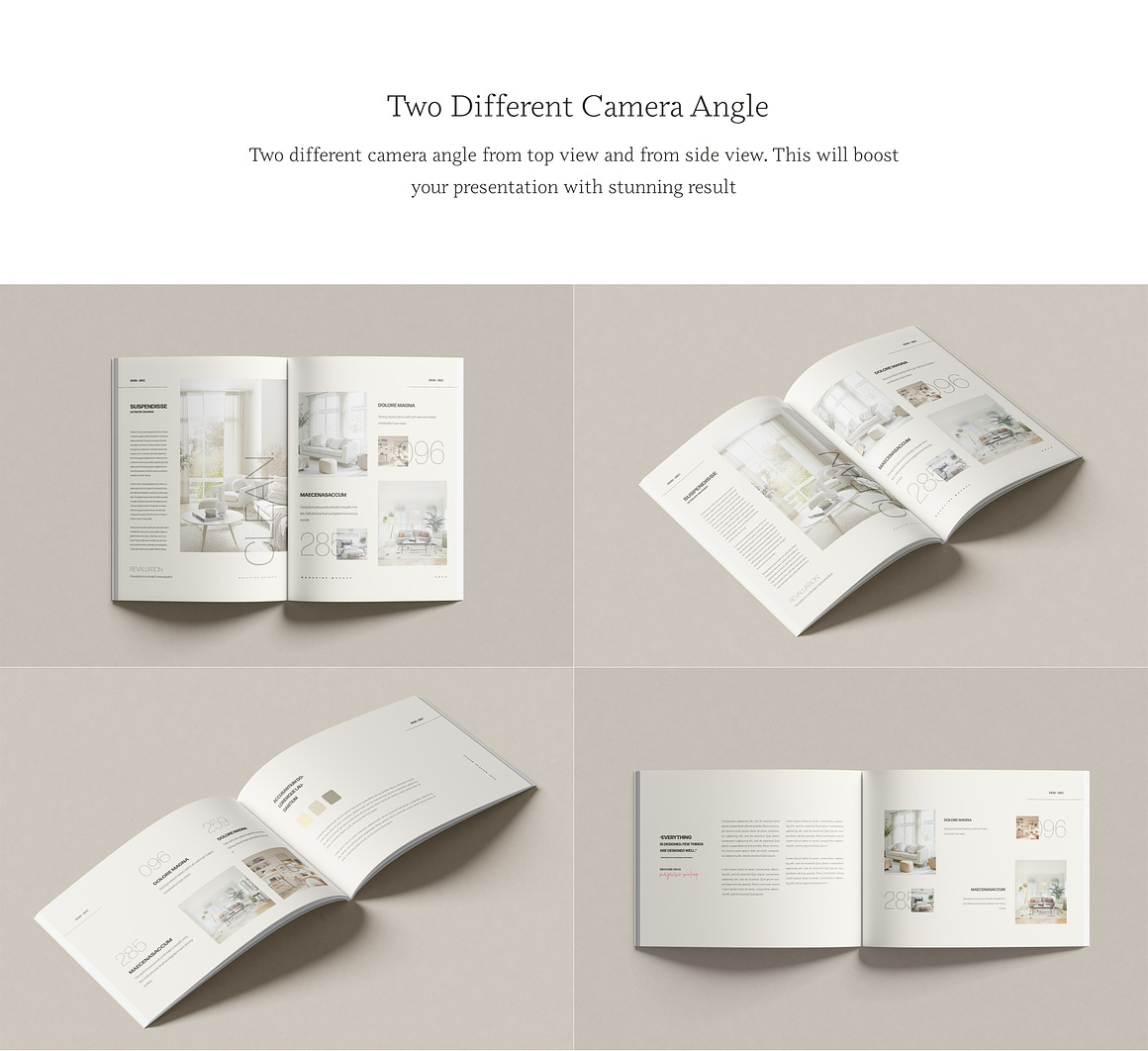 高级逼真画册杂志设计展示效果图PS贴图样机模板素材 Magazine Mockup Kit 样机素材 sucaiwan.com