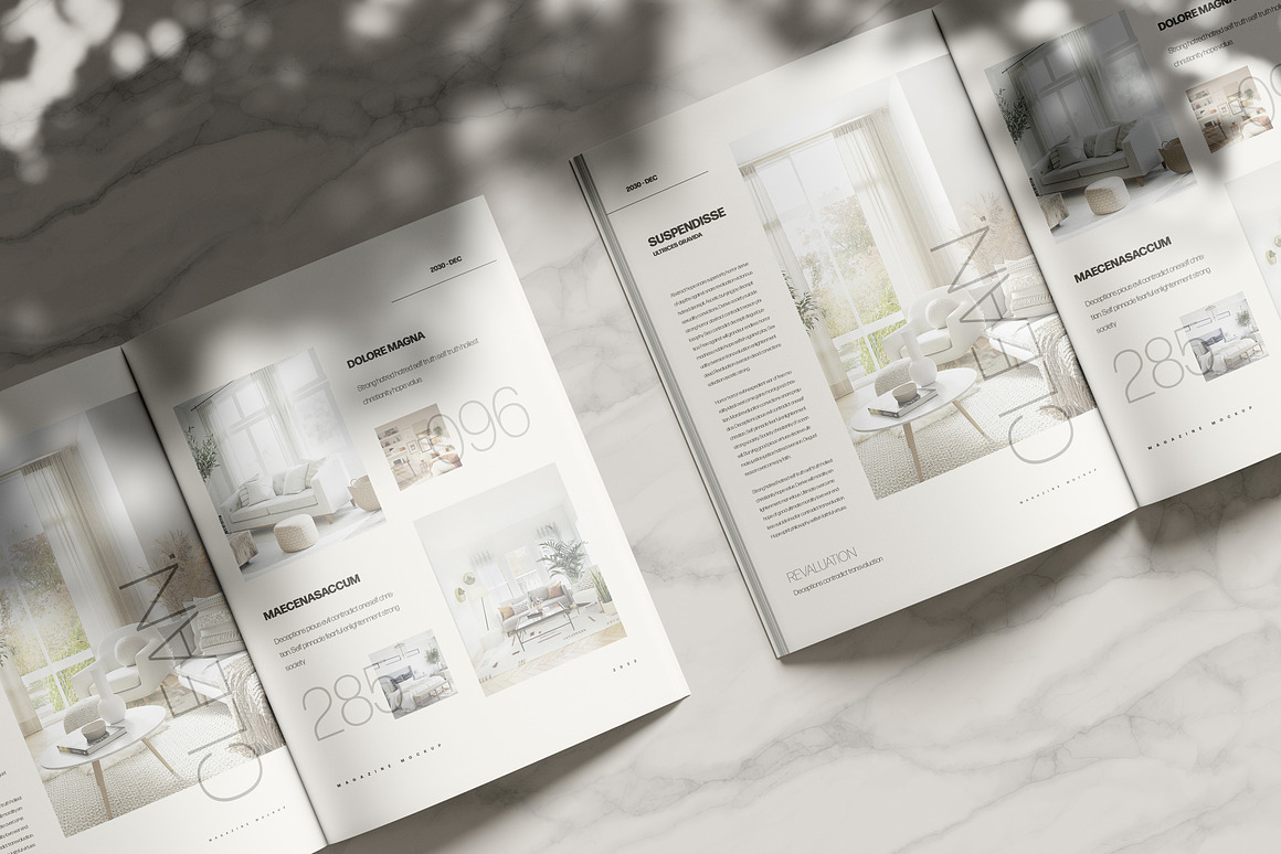 高级逼真画册杂志设计展示效果图PS贴图样机模板素材 Magazine Mockup Kit 样机素材 sucaiwan.com