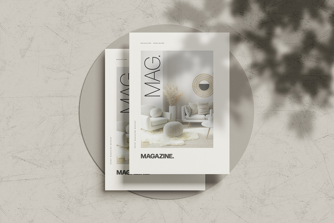 高级逼真画册杂志设计展示效果图PS贴图样机模板素材 Magazine Mockup Kit 样机素材 sucaiwan.com