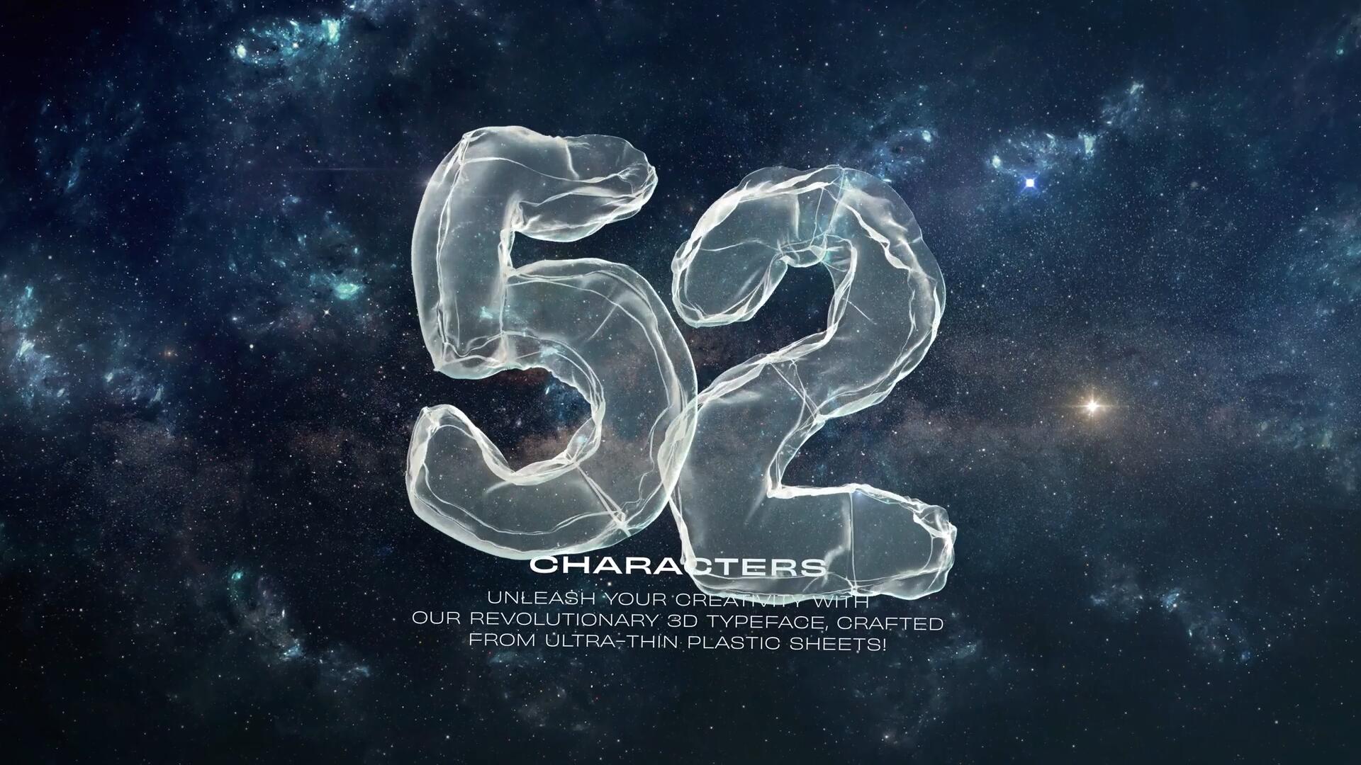 AE模板：52款3D趣味轻松透明塑料膨胀英文大写字母数字符号动画AE视频模板 Easy Breezy Typeface , sucaiwan.com