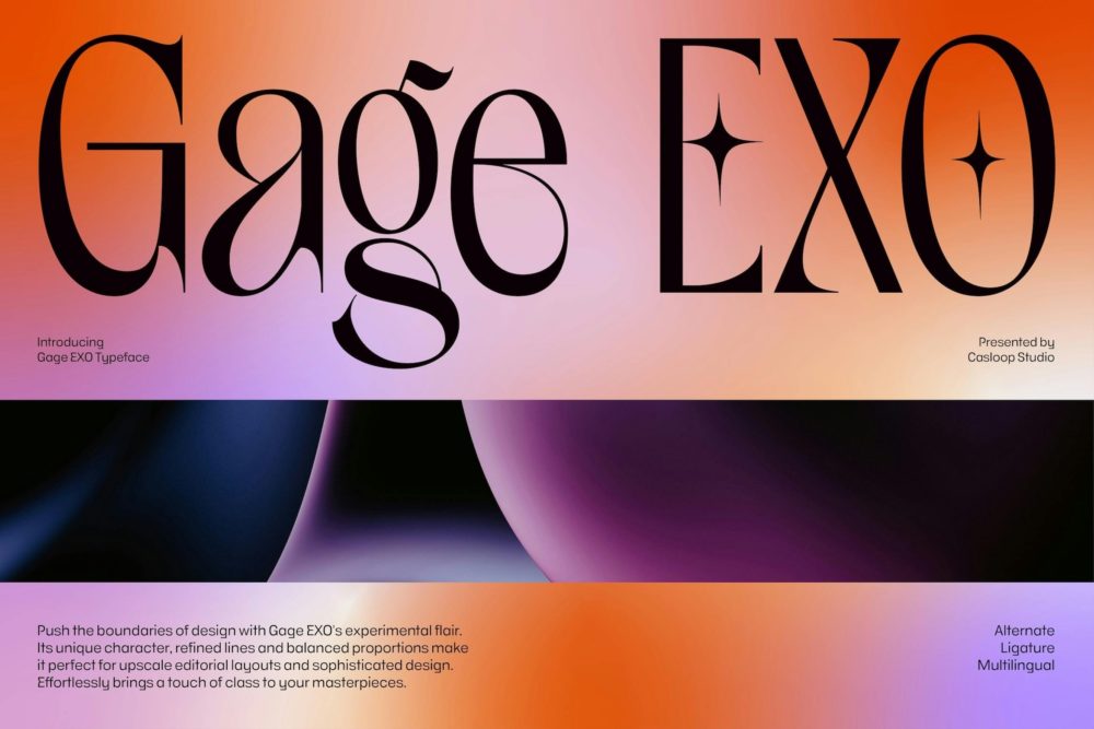 时尚复古新艺术风格品牌书籍徽标设计衬线英文字体安装包 Gage EXO – Elegant Fashion Experimental Gen Z Font 设计素材 第1张-素材湾丨精选海外优质设计素材资源 时尚复古新艺术风格品牌书籍徽标设计衬线英文字体安装包 Gage EXO – Elegant Fashion Experimental Gen Z Font 设计素材 sucaiwan.com