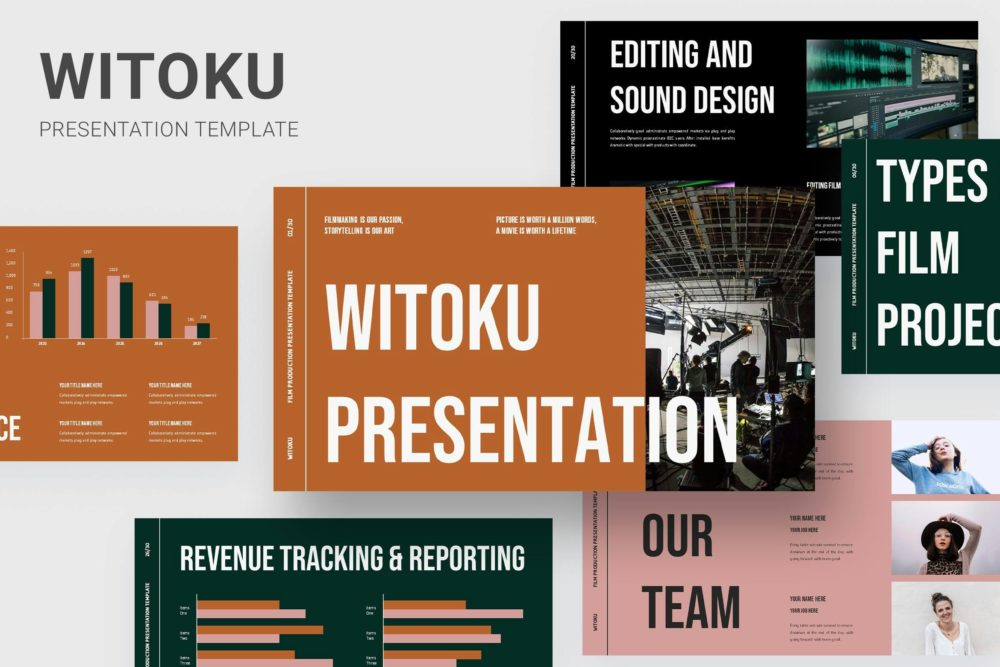 电影制作摄影作品集演示文稿设计Keynote模板 Witoku – Film Production Keynote Template 幻灯图表 第1张-素材湾丨精选海外优质设计素材资源 电影制作摄影作品集演示文稿设计Keynote模板 Witoku – Film Production Keynote Template 幻灯图表 sucaiwan.com