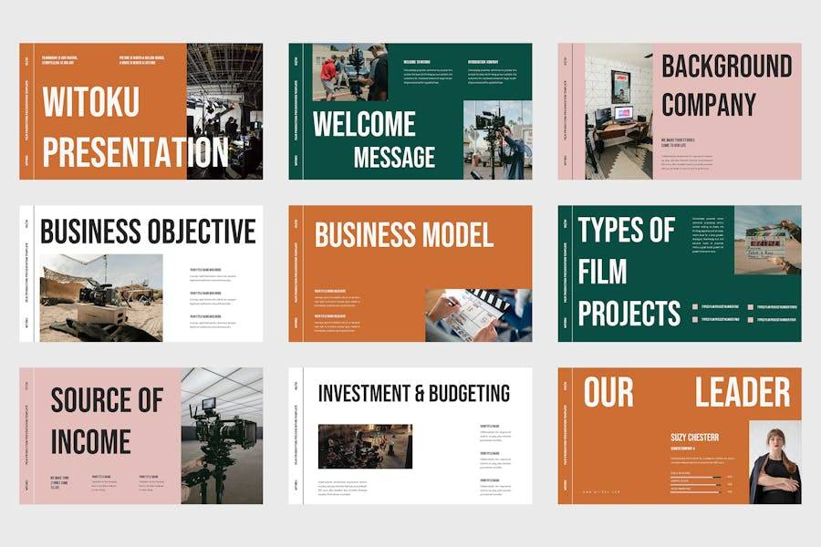 电影制作摄影作品集演示文稿设计Keynote模板 Witoku – Film Production Keynote Template 幻灯图表 第2张-素材湾丨精选海外优质设计素材资源 电影制作摄影作品集演示文稿设计Keynote模板 Witoku – Film Production Keynote Template 幻灯图表 sucaiwan.com