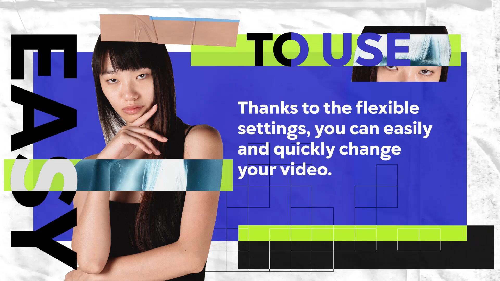 达芬奇模板：创意孟菲斯风格蒸汽波剪贴画贴纸人物介绍开场片头 , sucaiwan.com