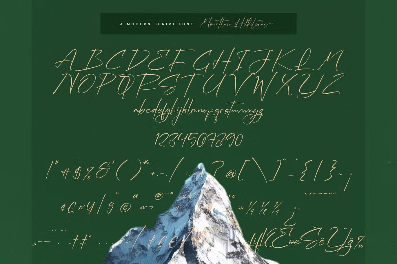 优雅品牌海报媒体印刷设计手写英文字体安装包 Mounttain Hillstoras Modern Script Font 设计素材 sucaiwan.com