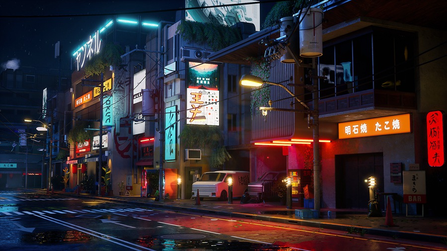 赛博朋克风日本东京市区贫民窟场景UE模型3D设计素材 Tokyo Street Part 2 样机素材 第6张-素材湾丨精选海外优质设计素材资源 赛博朋克风日本东京市区贫民窟场景UE模型3D设计素材 Tokyo Street Part 2 样机素材 sucaiwan.com