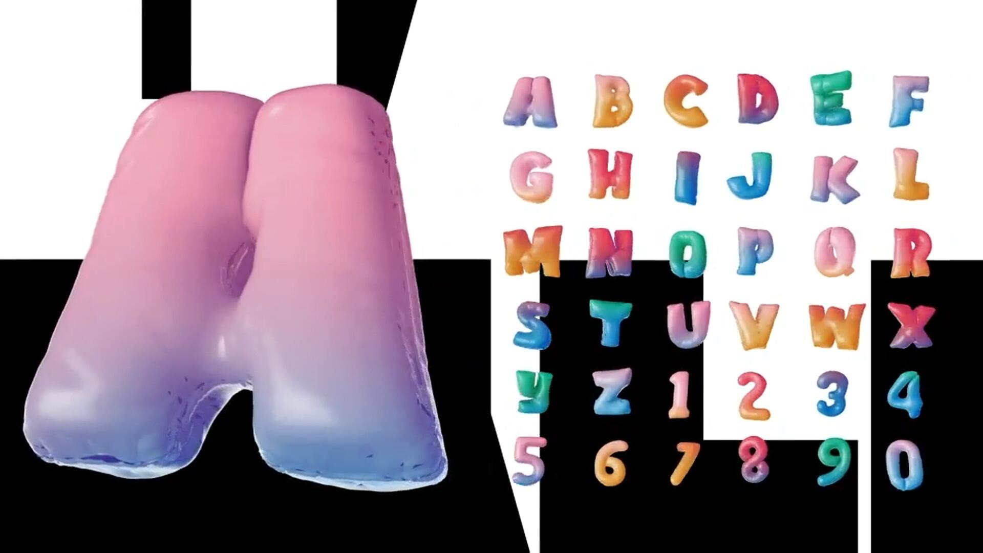 AE模板：趣味3D可爱充气膨胀气球大写英文字母数字标题排版装饰动画元素 , sucaiwan.com