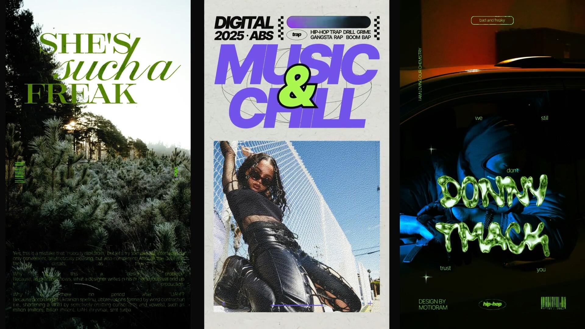 AE/PR模板：90年代复古酸性海报封面文字标题竖屏抖音小红书动画模板 , sucaiwan.com