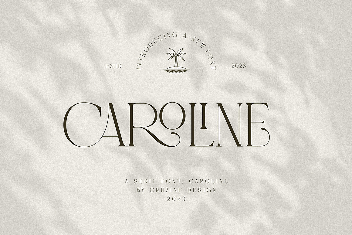 时尚复古品牌网站婚礼设计衬线英文字体安装包 Caroline Luxury Serif 设计素材 sucaiwan.com