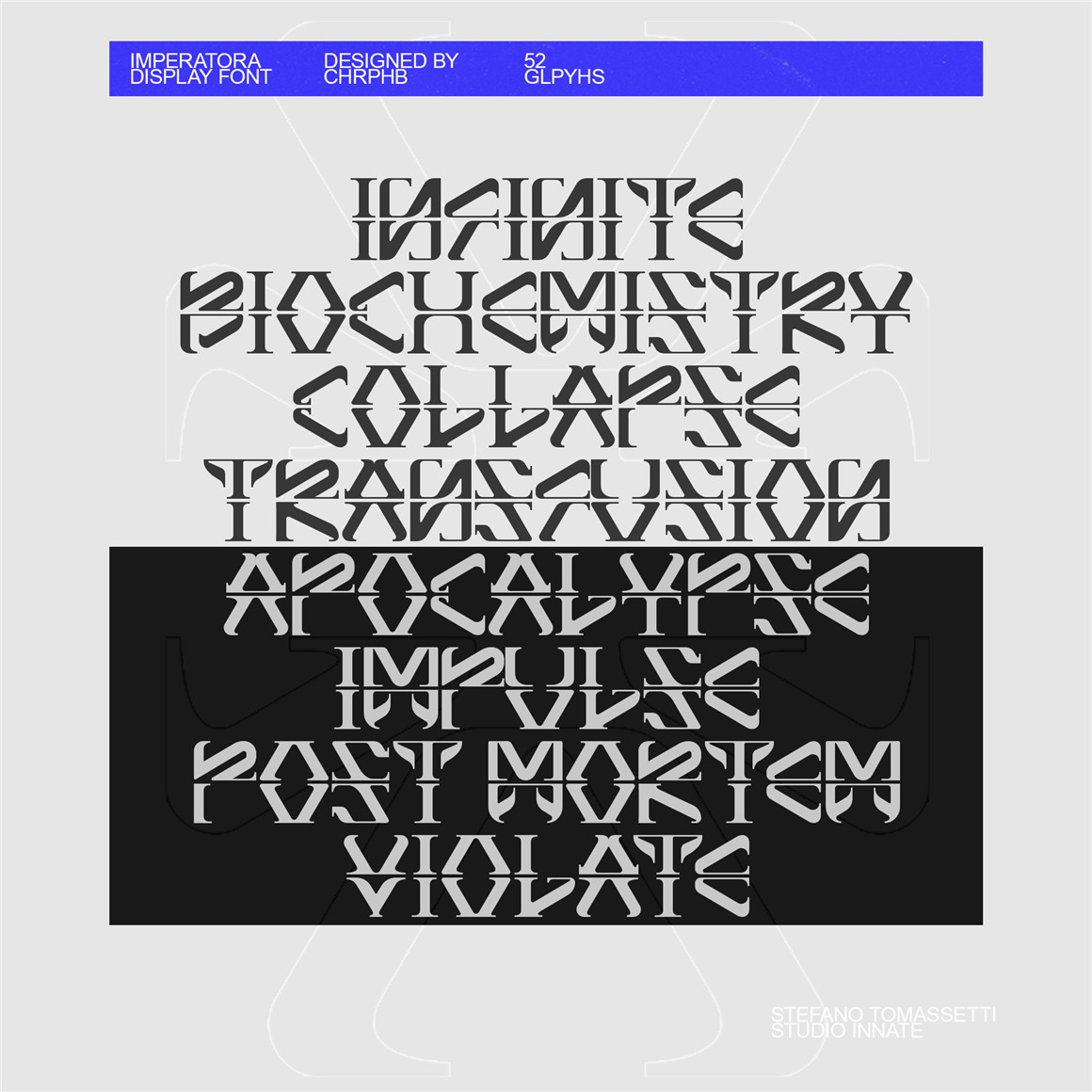 Studio Innate 赛博机能游戏优雅神秘奢华抽象艺术海报徽标标题LOGO设计装饰英文字体 Imperatora 设计素材 第7张-素材湾丨精选海外优质设计素材资源 Studio Innate 赛博机能游戏优雅神秘奢华抽象艺术海报徽标标题LOGO设计装饰英文字体 Imperatora 设计素材 sucaiwan.com