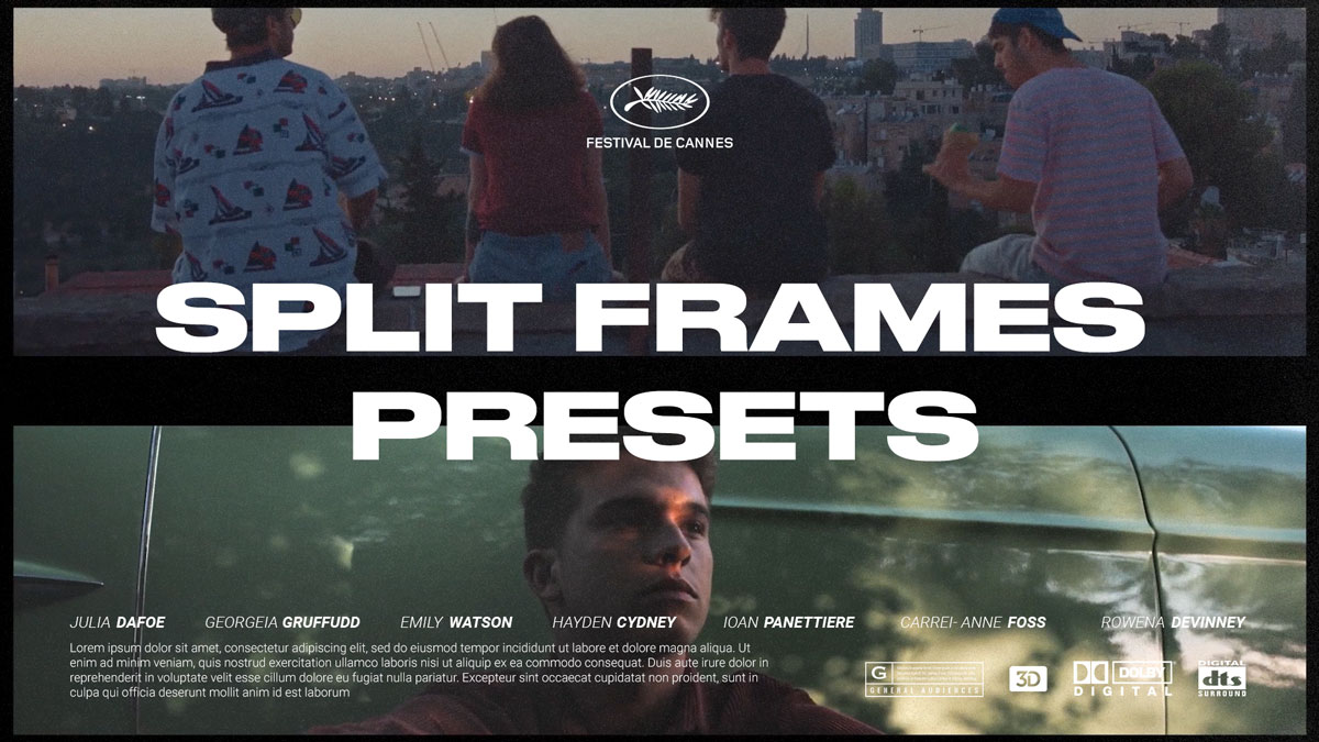 FOUR EDITORS 复古创意美学电影分屏遮罩视频叠加层素材 SPLIT FRAMES PRESETS 图片素材 第1张-素材湾丨精选海外优质设计素材资源 FOUR EDITORS 复古创意美学电影分屏遮罩视频叠加层素材 SPLIT FRAMES PRESETS 图片素材 sucaiwan.com