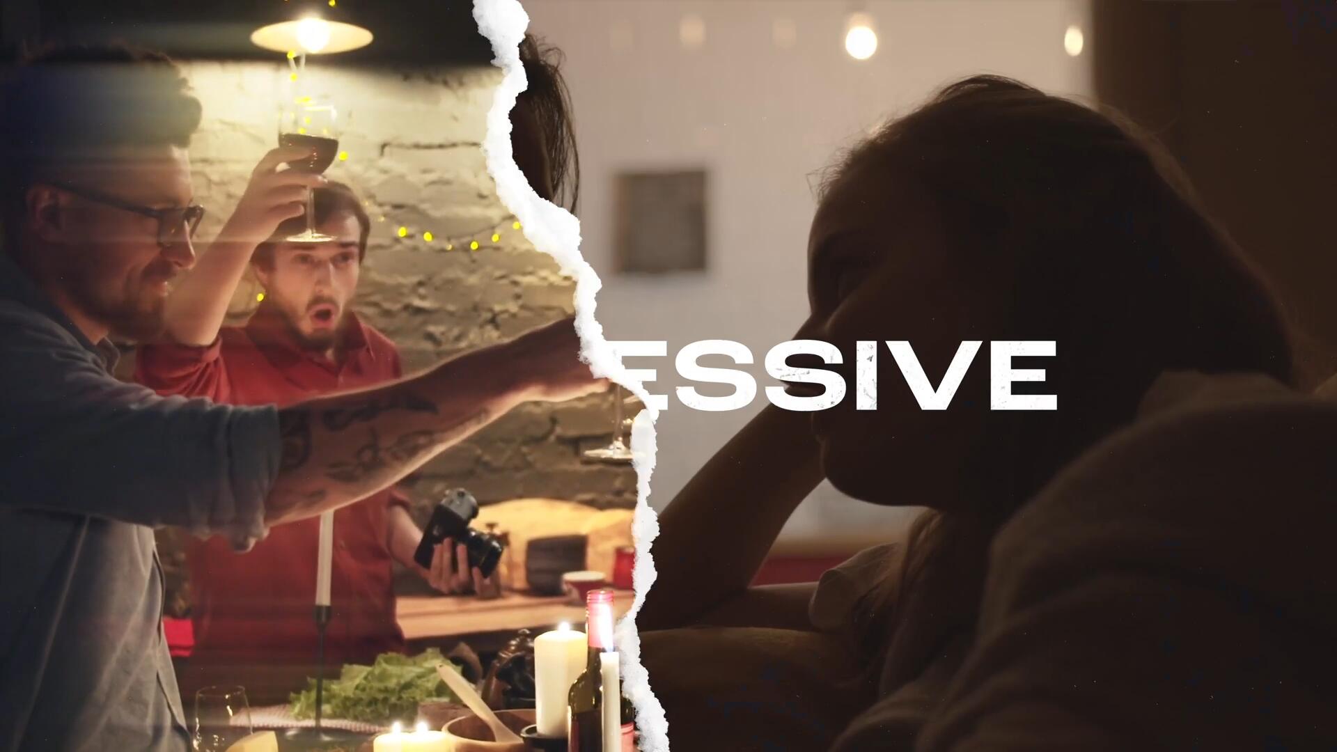 AE模板：新潮邋遢粗糙撕纸美学撕裂边缘定格快闪动画开场片头 , sucaiwan.com