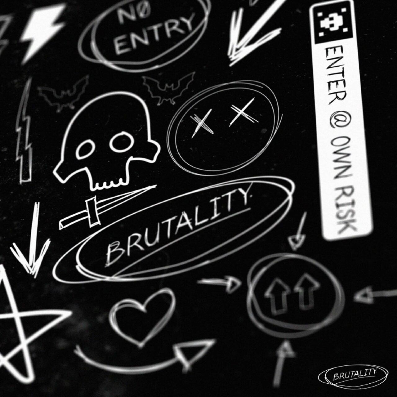 Studio Innate 潮流街头嘻哈暗黑创意手绘社交媒体T恤服饰PNG图标包 Brutality 图标素材 sucaiwan.com