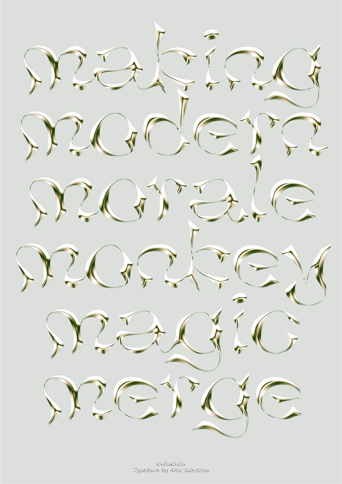 时尚炫酷巴洛克式曲线标题徽标文字设计手写英文字体 GoliaGolia Font , sucaiwan.com