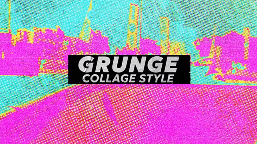 AE模板：复古街头半色调颗粒波点垃圾摇滚美学定格动画动态模板 , sucaiwan.com