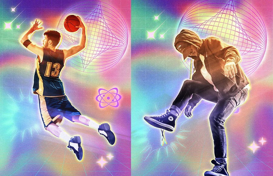 复古酸性迷幻Y2K元素叠加图片后期PSD特效样机 Y2K Aesthetic Retro Photo Style , sucaiwan.com