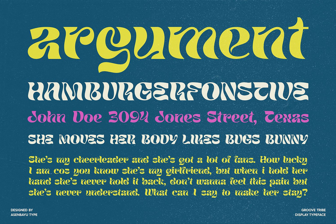 时尚复古扭曲酸性海报杂志标签徽标LOGO设计PSAI英文字体安装包 Groove Tribe Font 设计素材 sucaiwan.com