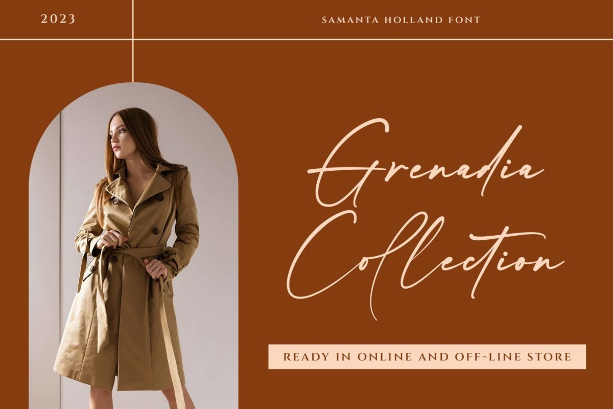 尚优雅女性化婚礼摄影封面标题LOGO设计签名PSAI手写英文字体安装包 Samanta Holland Modern Signature 设计素材 sucaiwan.com