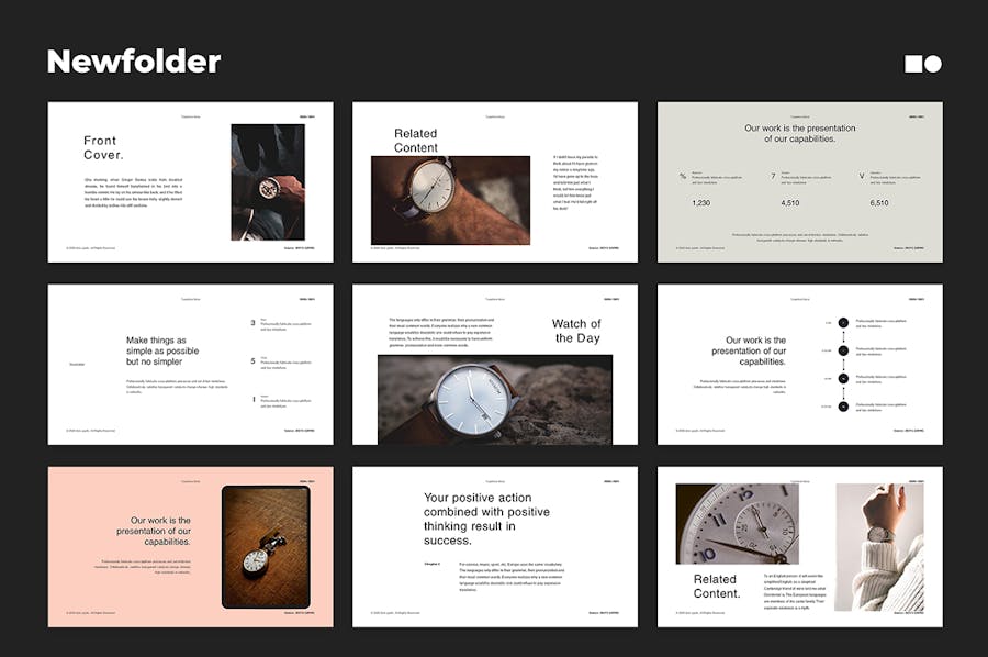 优雅极简品牌营销策划演示文稿设计模版 New Folder – Presentation Templates 幻灯图表 sucaiwan.com