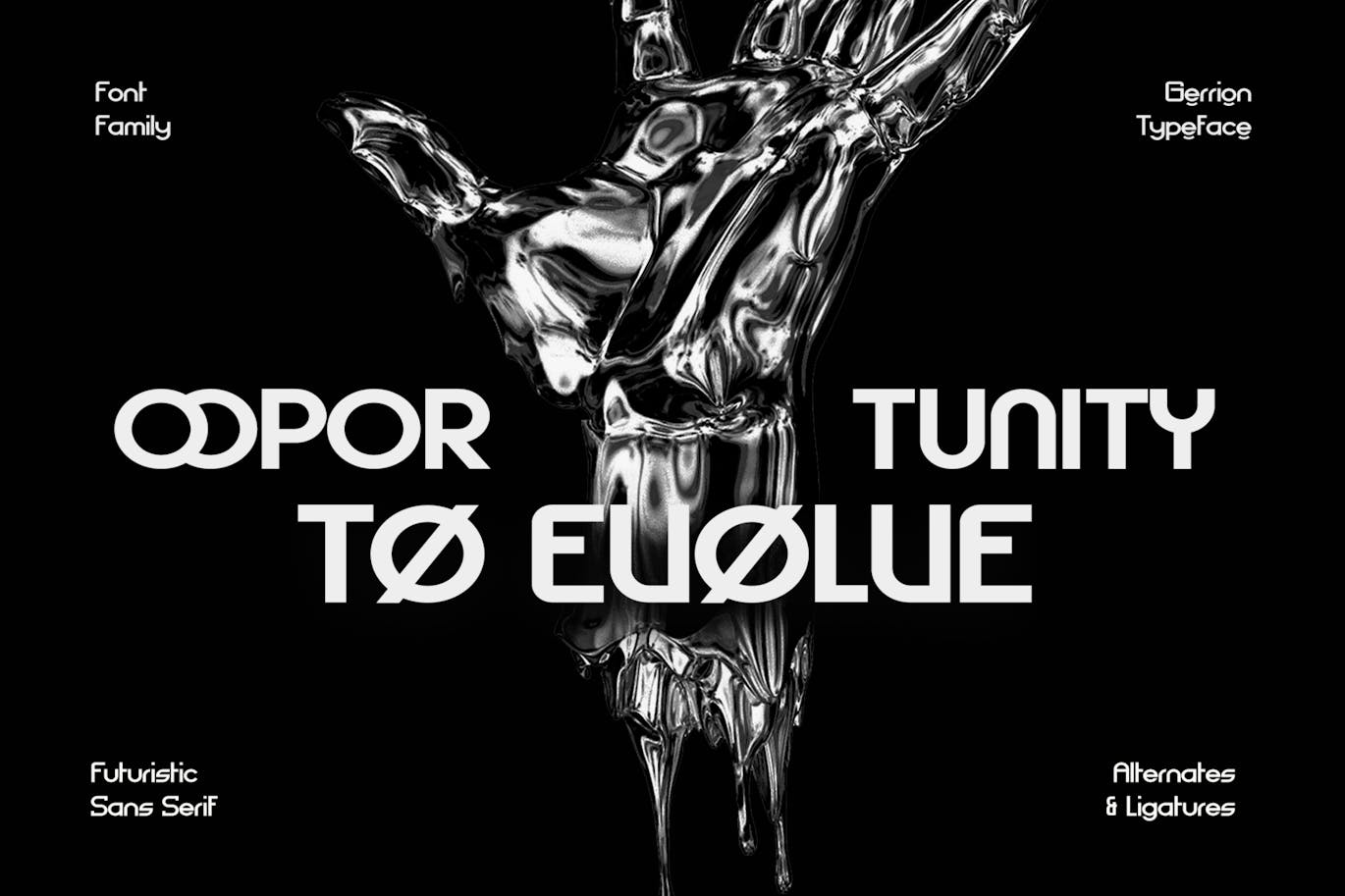未来科幻几何图形品牌网站徽标设计无衬线英文字体安装包 Gerrion – Futuristic Techno Sans 设计素材 sucaiwan.com