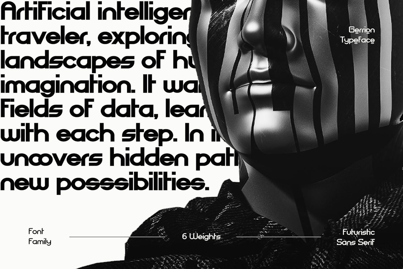 未来科幻几何图形品牌网站徽标设计无衬线英文字体安装包 Gerrion – Futuristic Techno Sans 设计素材 sucaiwan.com