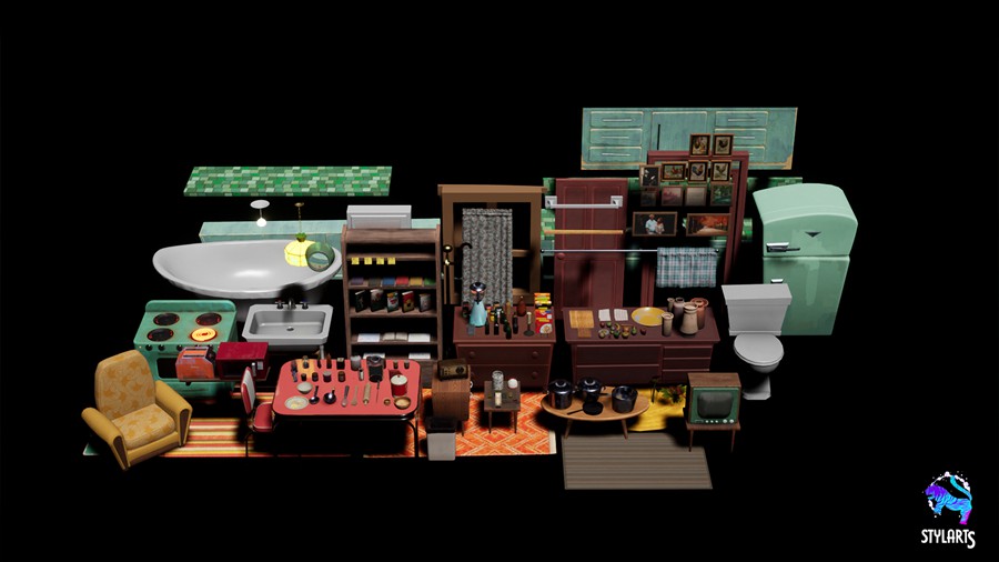 卡通创意房屋室内餐厅厨房客厅ue模型3d设计素材 Stylized House Interior 样机素材 第12张-素材湾丨精选海外优质设计素材资源 卡通创意房屋室内餐厅厨房客厅ue模型3d设计素材 Stylized House Interior 样机素材 sucaiwan.com