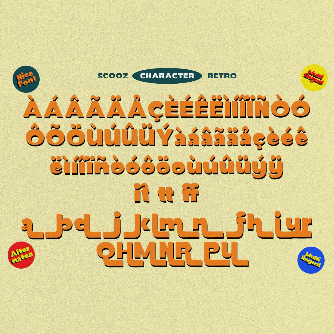 现代复古品牌海报徽标设计无衬线英文字体安装包 Scooz – A Fun Retro Font 设计素材 第2张-素材湾丨精选海外优质设计素材资源 现代复古品牌海报徽标设计无衬线英文字体安装包 Scooz – A Fun Retro Font 设计素材 sucaiwan.com