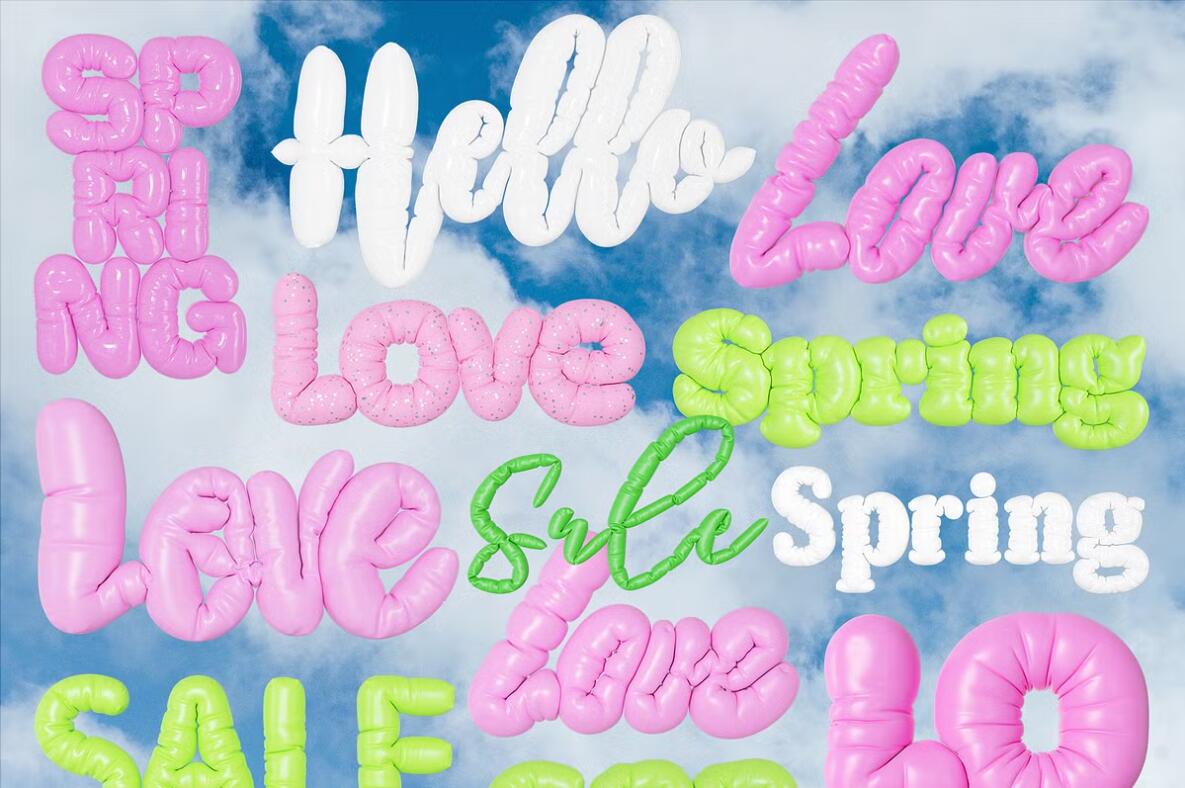 120个趣味Y2K春季立春3D立体英文标题充气膨胀花卉花朵草地绿植水滴气泡PNG免扣元素设计套装 Hello Spring – 3D Lettering Set , 第3张-素材湾丨精选海外优质设计素材资源 120个趣味Y2K春季立春3D立体英文标题充气膨胀花卉花朵草地绿植水滴气泡PNG免扣元素设计套装 Hello Spring – 3D Lettering Set , sucaiwan.com