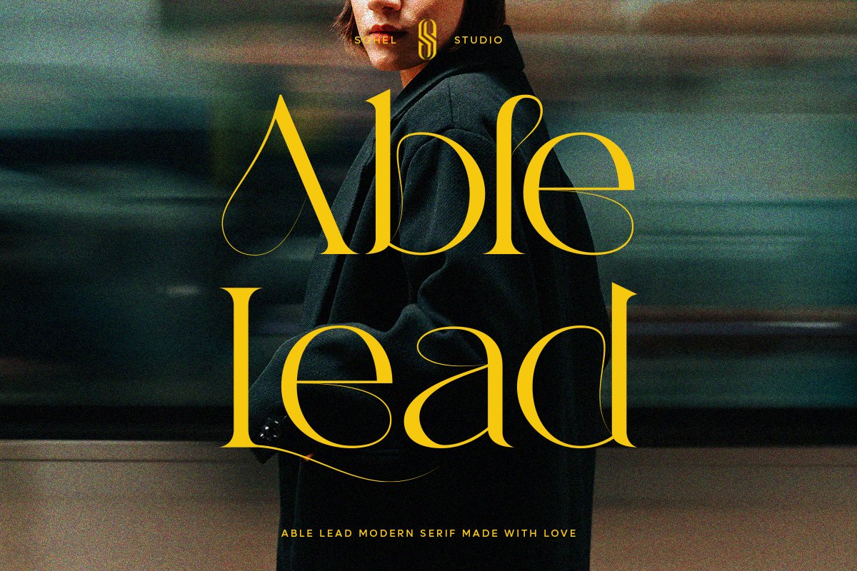 英文字体:优雅复古杂志海报包装电影设计衬线英文字体安装包 Able Lead – Modern Elegant 设计素材 第1张-素材湾丨精选海外优质设计素材资源 英文字体:优雅复古杂志海报包装电影设计衬线英文字体安装包 Able Lead – Modern Elegant 设计素材 sucaiwan.com
