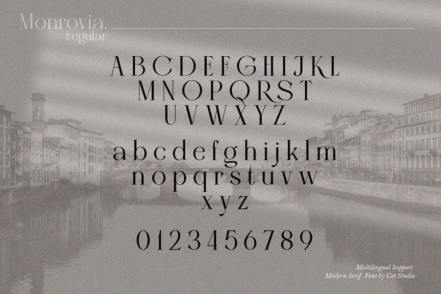 优雅高端现代奢侈品品牌女性婚礼设计英文衬线字体 Monrovia - Modern Serif Font 设计素材 sucaiwan.com
