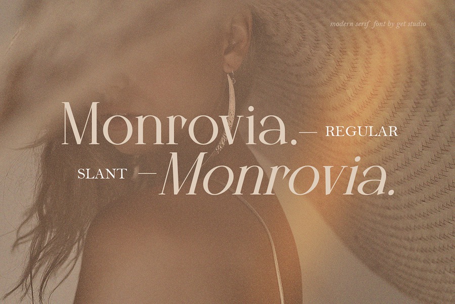 优雅高端现代奢侈品品牌女性婚礼设计英文衬线字体 Monrovia - Modern Serif Font 设计素材 sucaiwan.com