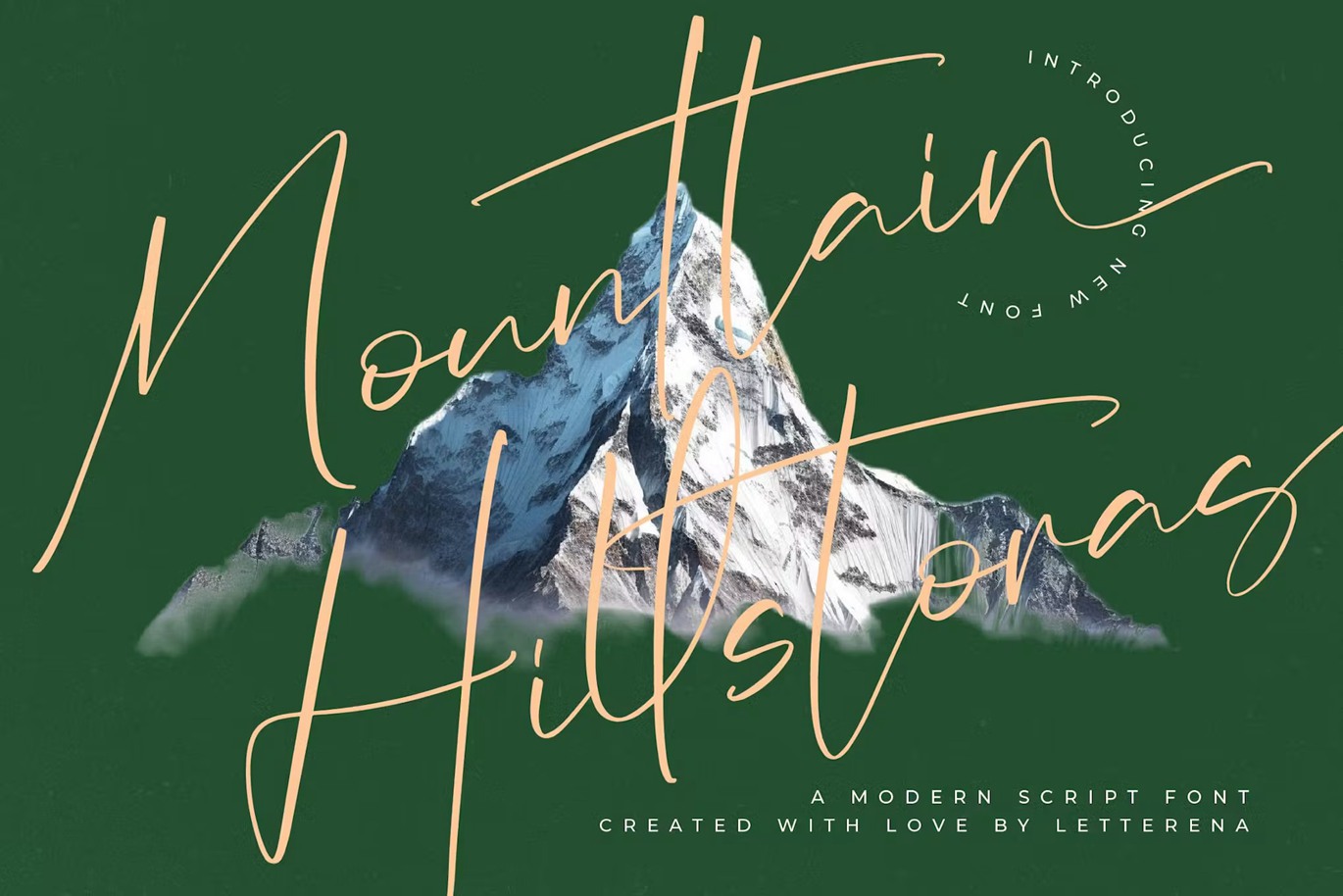 优雅品牌海报媒体印刷设计手写英文字体安装包 Mounttain Hillstoras Modern Script Font 设计素材 sucaiwan.com