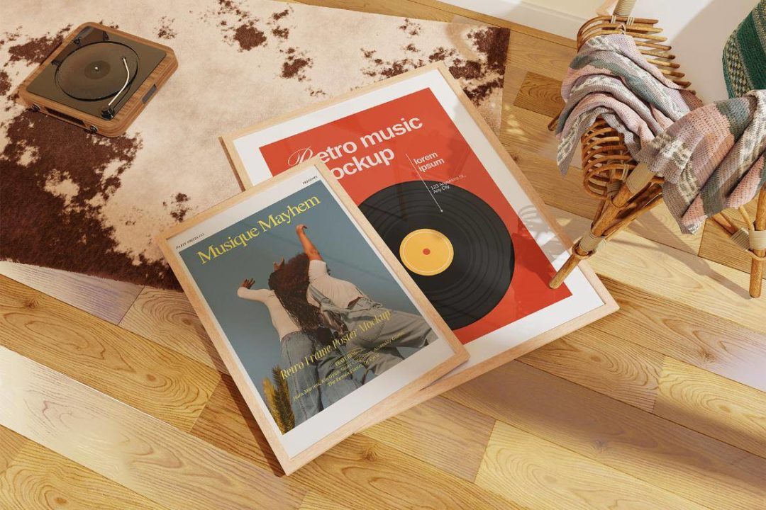 8款优雅室内场景海报艺术品挂画设计相框框架展示效果图PS贴图样机模板 Retro Frame Mockup Scene 样机素材 sucaiwan.com