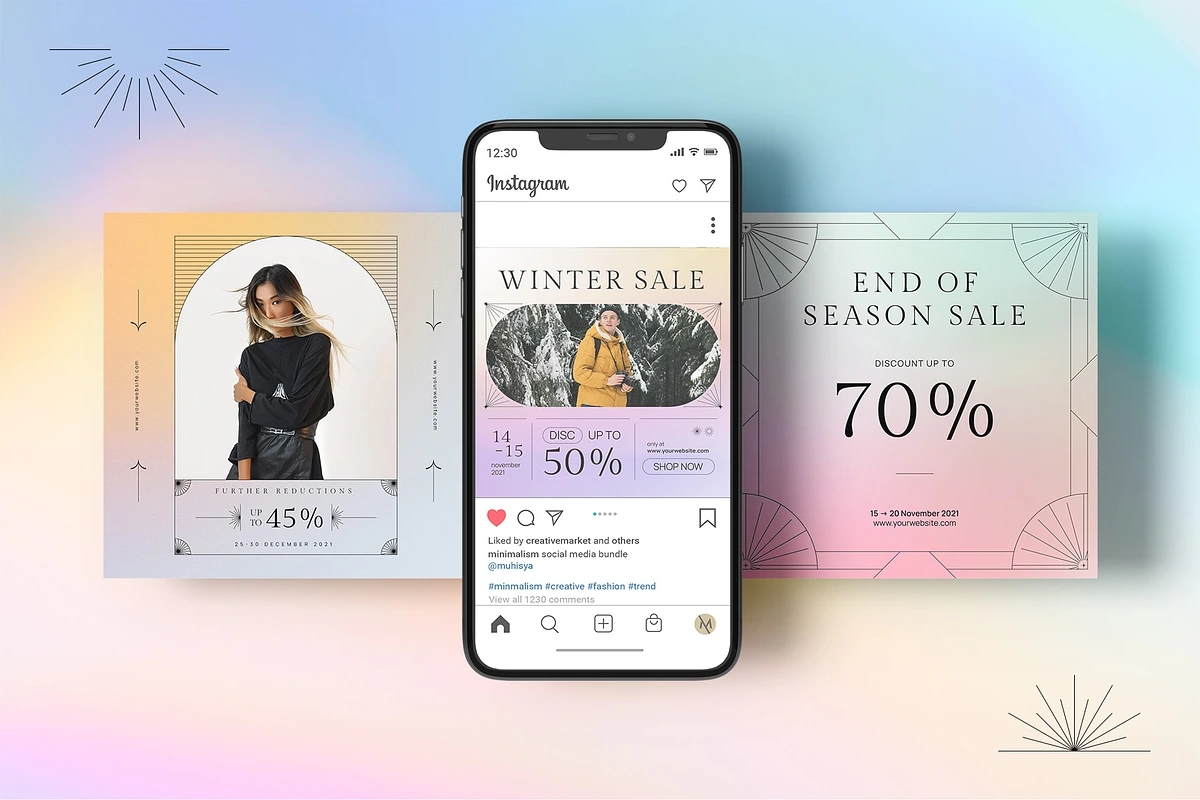 40款现代极简INS风正方形弥散光渐变优雅图文排版社交媒体小红书PSD海报主图模板套装 Gradient Fashion Social Media Vol.II , 第4张-素材湾丨精选海外优质设计素材资源 40款现代极简INS风正方形弥散光渐变优雅图文排版社交媒体小红书PSD海报主图模板套装 Gradient Fashion Social Media Vol.II , sucaiwan.com