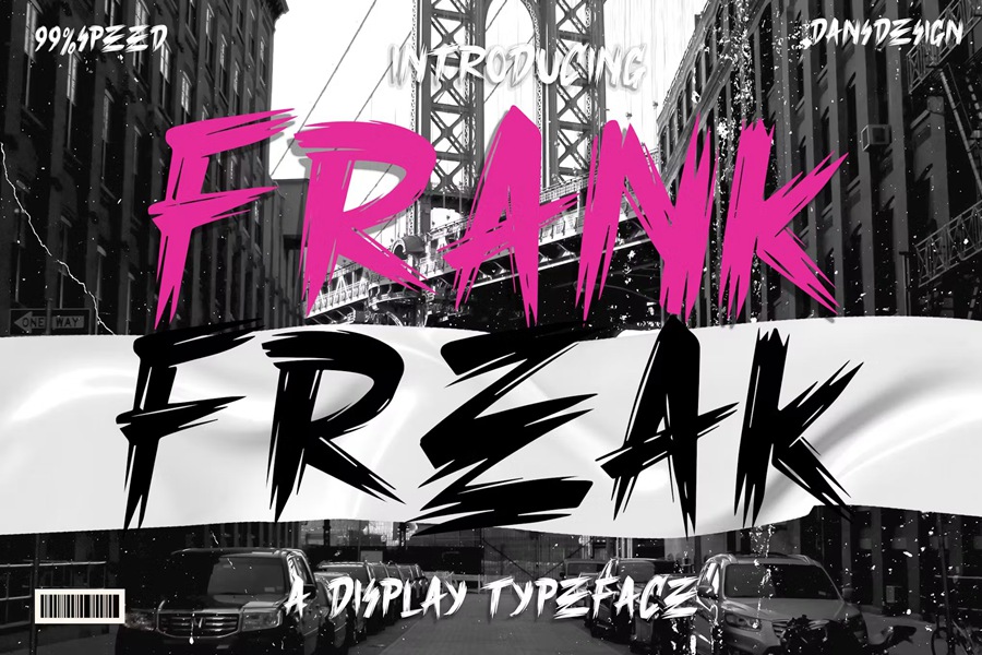 时尚复古品牌服装徽标设计y2k装饰英文字体安装包 Frank Freak Marker Brush Display Font 设计素材 第1张-素材湾丨精选海外优质设计素材资源 时尚复古品牌服装徽标设计y2k装饰英文字体安装包 Frank Freak Marker Brush Display Font 设计素材 sucaiwan.com