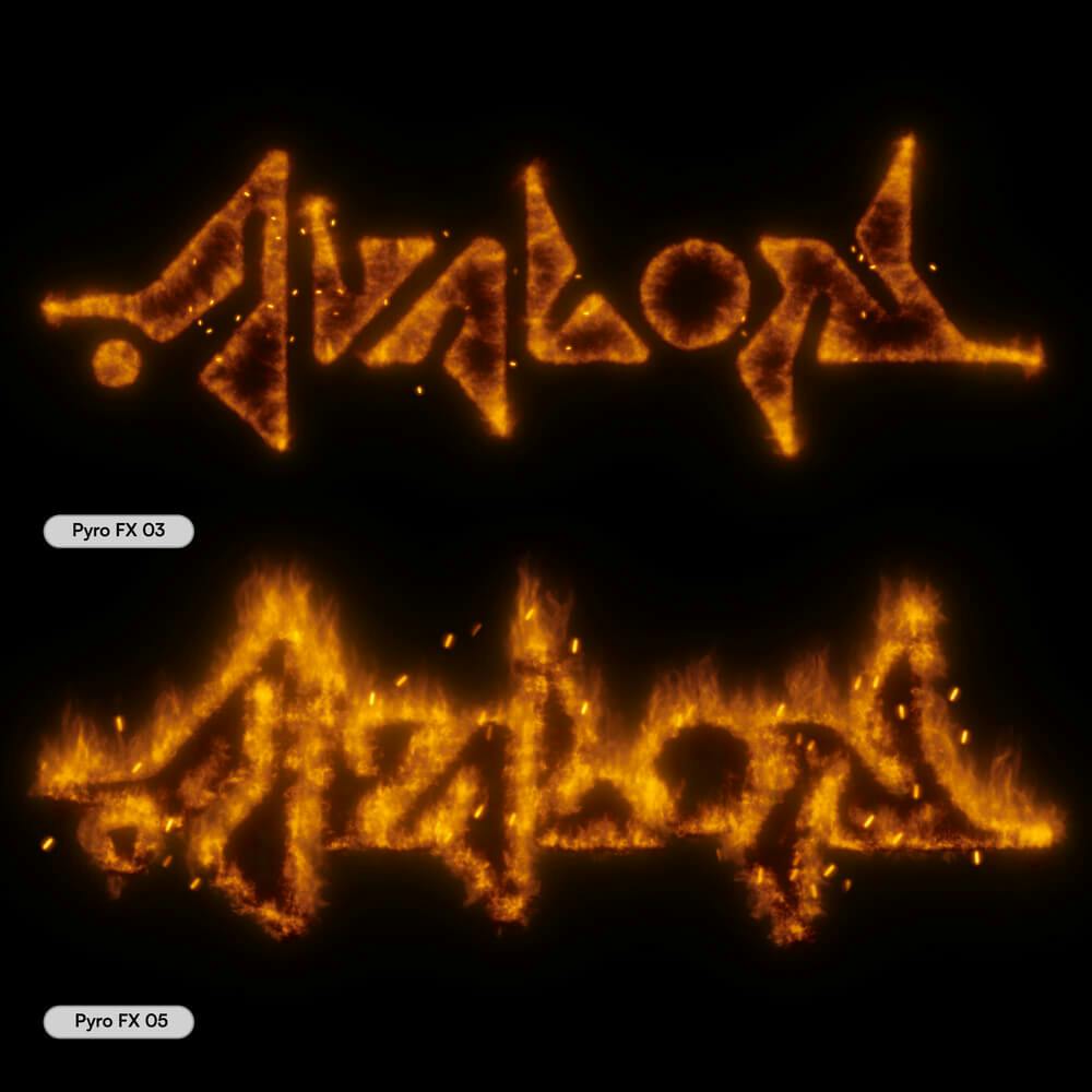 炫酷真实火焰燃烧烟雾辉光文字图形logo特效PS动作设计套装 Pyrotone by Doron Supply , sucaiwan.com